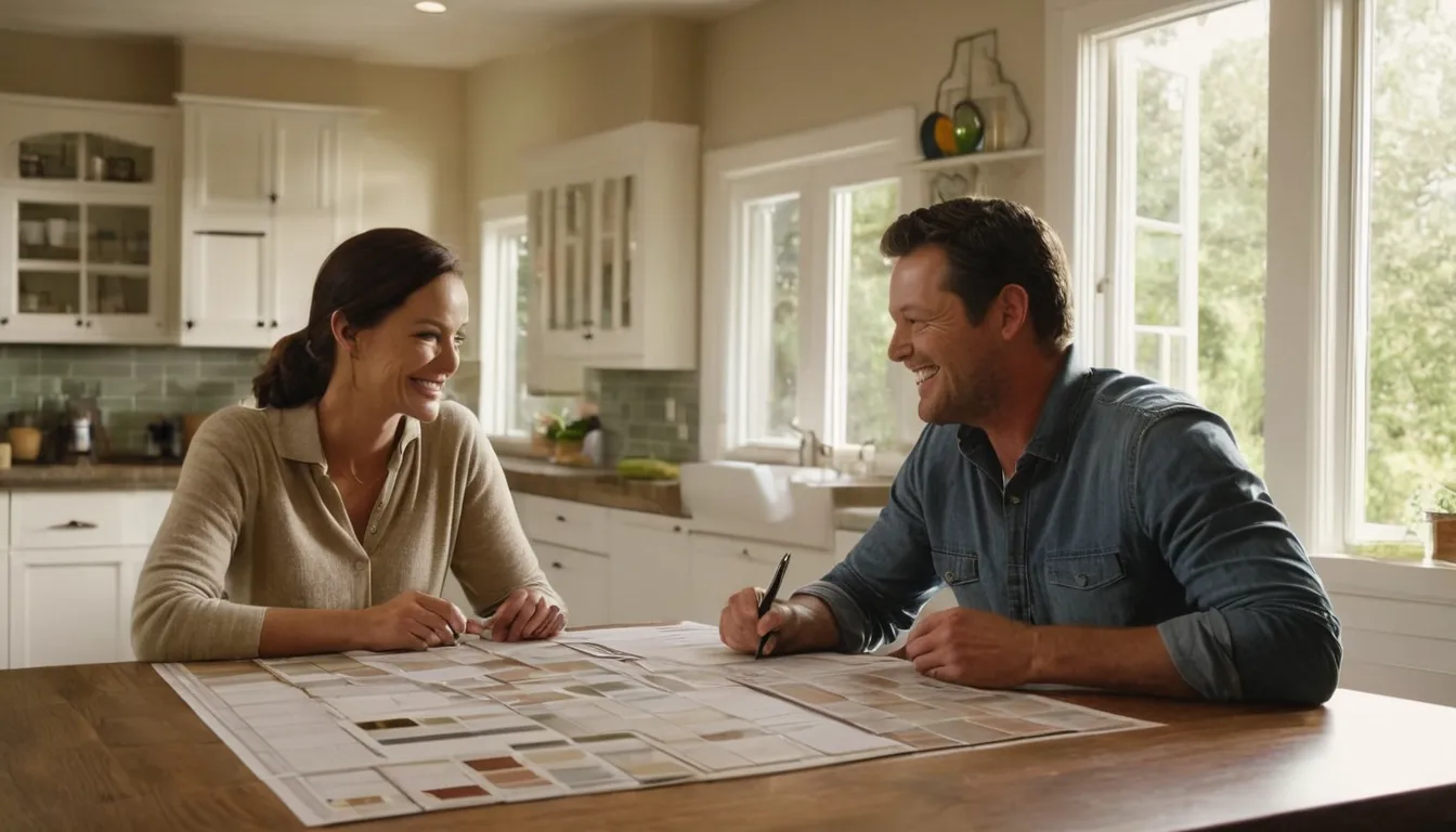 A homeowner reviewing remodel plans with a local provider in the Aurora area